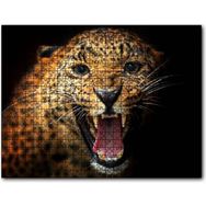Cakapuzzle Agresif Leopar Siyah Zemin Ahşap 1000 Parça Puzzle