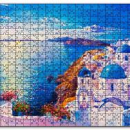 Cakapuzzle Akdeniz Sahilinde Şehir Görseli Mdf 1000 Parça Puzzle
