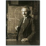 Cakapuzzle Albert Einstein Tahta Önünde Siyah Beyaz Ahşap 255 Parça Puzzle