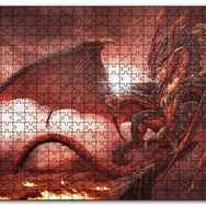 Cakapuzzle Alevler İçindeki Gemi ve Ejderha Mdf 120 Parça Puzzle