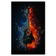 Cakapuzzle Alevli Buzlu Gitar Ahşap 1000 Parça Puzzle