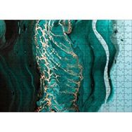Cakapuzzle Altın Damarlı Yeşil Doku Mdf 255 Parça Puzzle