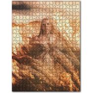 Cakapuzzle Altın Rengi Elbiseli Kadın ve Başaklar Ahşap 255 Parça Puzzle