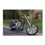 Cakapuzzle Altın ve Lacivert Chopper Motorsiklet 120 Parça Ahşap Puzzle
