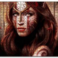 Cakapuzzle Amazon Savaşçı Kadını ve Orman Mdf 120 Parça Puzzle