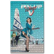 Cakapuzzle Amerikan Yolcu Uçağı ve Seksi Hostes Vintage Ahşap 255 Parça Puzzle