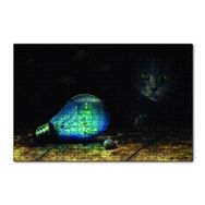 Cakapuzzle Ampul Balıklar Kedi Mavi Salyangoz 120 Parça Ahşap Puzzle