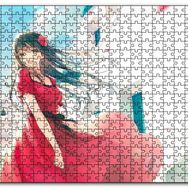 Cakapuzzle Animasyon Filmi Kırmızılı Çiçekli Kız Mdf 120 Parça Puzzle