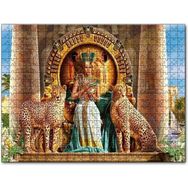 Cakapuzzle Antik Mısırda Nefertiti ve Tahtın Yanında Çitalar 1000 Parça Puzzle