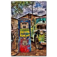 Cakapuzzle Antika Amerikan Arabası ve Yakıt Pompası Hdr Ahşap 255 Parça Puzzle