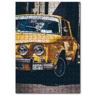 Cakapuzzle Antika Sarı Otomobil Yarım Plan Mdf 120 Parça Puzzle