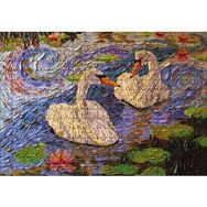 Cakapuzzle Aşık Kuğular Yağlıboya Ahşap 255 Parça Puzzle