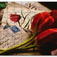 Cakapuzzle Aşk Mektupları ve Kırmızı Laleler Mdf 120 Parça Puzzle