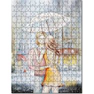 Cakapuzzle Aşk Yağmuru Şemsiyeli Çift Görseli Mdf 255 Parça Puzzle