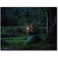 Cakapuzzle Asyalı Kız Gece Lambası ve Orman Mdf 120 Parça Puzzle