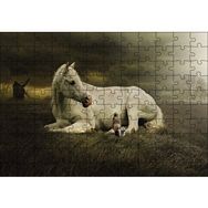 Cakapuzzle At Köpek Kız Çocuğu Fantatik 120 Parça Ahşap Puzzle