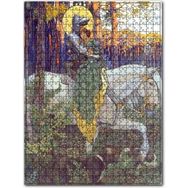 Cakapuzzle At Üzerinde Zırhlı Şövalye ve Genç Kız Ahşap 255 Parça Puzzle