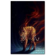 Cakapuzzle Ateş Saçan Kaplan Mavi Gece Ahşap 1000 Parça Puzzle