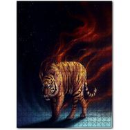 Cakapuzzle Ateş Saçan Kaplan Mavi Gece Ahşap 255 Parça Puzzle