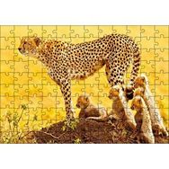 Cakapuzzle Atletik Çita ve Sevimli Yavruları Mdf 120 Parça Puzzle