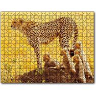 Cakapuzzle Atletik Çita ve Sevimli Yavruları Mdf 255 Parça Puzzle