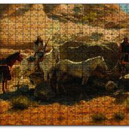 Cakapuzzle Atlı Kızılderililer Ahşap 1000 Parça Puzzle