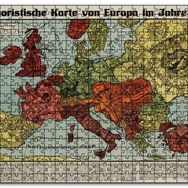 Cakapuzzle Avrupa Haritası Çizimi 1914 Mizahi Mdf 255 Parça Puzzle