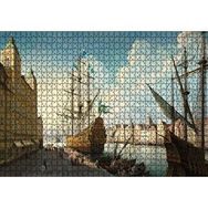 Cakapuzzle Avrupa'da Eski Bir Liman Kenti ve Gemiler 1000 Parça Puzzle