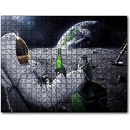 Cakapuzzle Ayda Dünyaya Karşı Bira İçen Astronot Mdf 255 Parça Puzzle