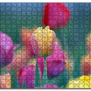 Cakapuzzle Baharda Renkli Laleler Görseli Mdf 120 Parça Puzzle