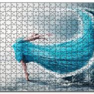 Cakapuzzle Balerin ve Dev Dalgadan Oluşan Elbisesi Mdf 1000 Parça Puzzle