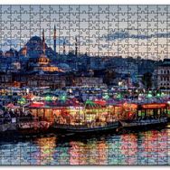Cakapuzzle Balık Ekmek Tekneleri ve Süleymaniye Camii Mdf 120 Parça Puzzle