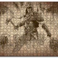 Cakapuzzle Baltalı Savaşçı ve Kurtları Mdf 255 Parça Puzzle