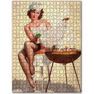 Cakapuzzle Barbekü Sıcaklığından Korunan Kadın Görseli Ahşap 255 Parça Puzzle