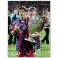 Cakapuzzle Barcelona Formalı Messi Şampiyonluk Kupası Mdf 1000 Parça Puzzle