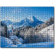 Cakapuzzle Bavyera Alpleri Karlar ve Kilise Ahşap 1000 Parça Puzzle