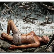 Cakapuzzle Baygın Adam Kurukafalar ve Uçaklar İllüstrasyon Mdf 1000 Parça Puzzle