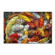 Cakapuzzle Beslenmek İçin Bekleyen Koi Balıkları 120 Parça Ahşap Puzzle
