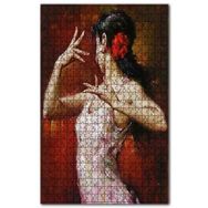 Cakapuzzle Beyaz Askılı Elbiseli Dansçı Ahşap 1000 Parça Puzzle