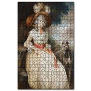 Cakapuzzle Beyaz Elbiseli Kadın ve Köpeği Ahşap 1000 Parça Puzzle