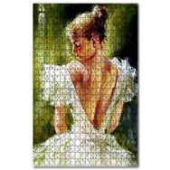 Cakapuzzle Beyaz Elbiseli Kadın ve Sırt Dekoltesi Ahşap 500 Parça Puzzle