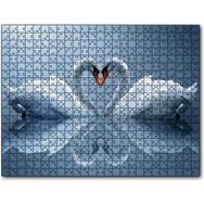 Cakapuzzle Beyaz Kuğular ve Göldeki Yansımaları Mdf 1000 Parça Puzzle