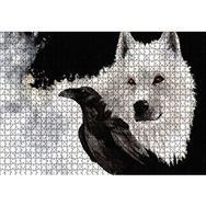 Cakapuzzle Beyaz Kurt Karga 1000 Parça Puzzle