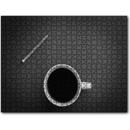 Cakapuzzle Beyaz Seramik Fincanda Kahve ve Kurşun Kalem Mdf 120 Parça Puzzle
