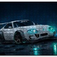 Cakapuzzle Beyaz Toyota Supra Drift Mdf 120 Parça Puzzle