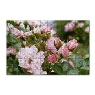 Cakapuzzle Beyaz ve Pembe Gonca Güller ve Yapraklar 120 Parça Ahşap Puzzle