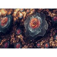Cakapuzzle Beyaz ve Turuncu Petaled Çiçekler Görseli Mdf 1000 Parça Puzzle