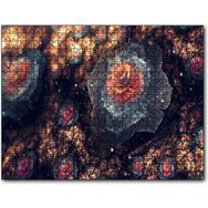 Cakapuzzle Beyaz ve Turuncu Petaled Çiçekler Görseli Mdf 255 Parça Puzzle