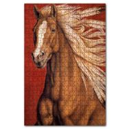 Cakapuzzle Beyaz Yeleli Kahve Rengi At Görseli 1000 Parça Puzzle