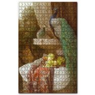 Cakapuzzle Bir Çift Tavuskuşu ve Taze Meyveler Ahşap 500 Parça Puzzle